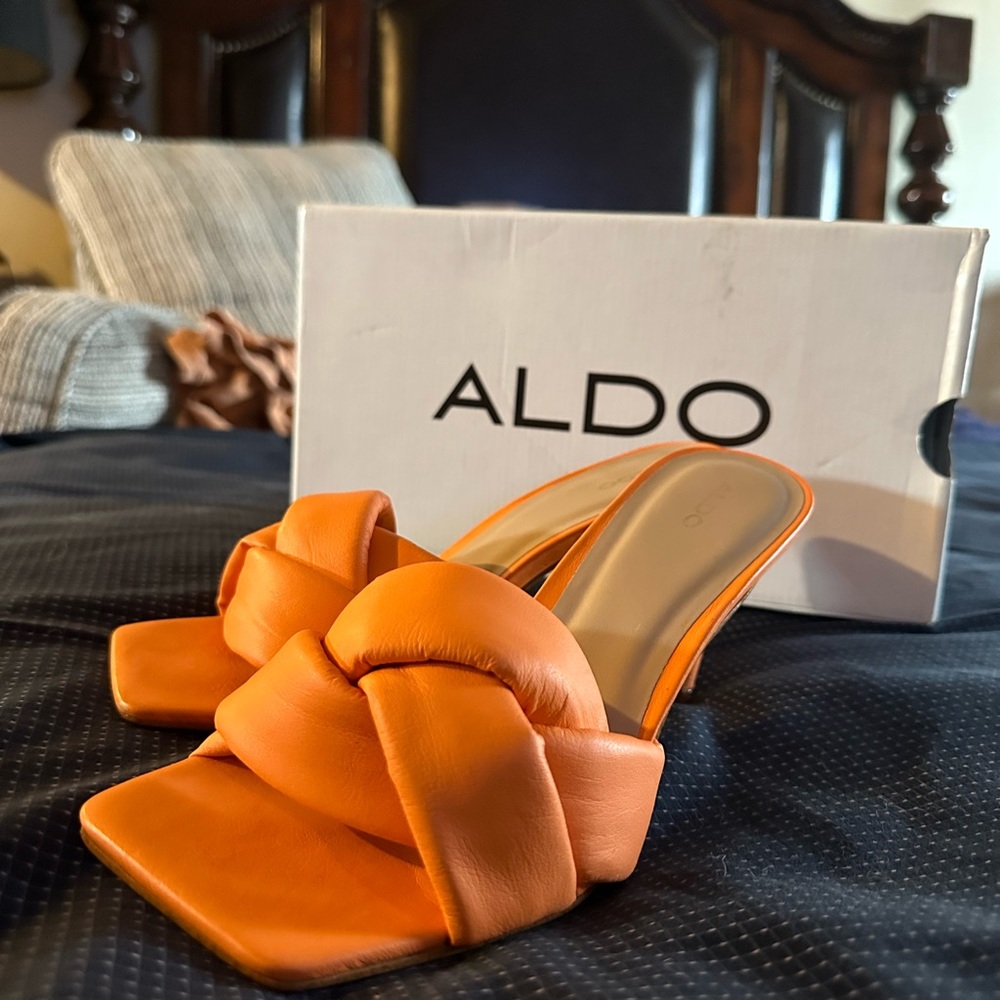 Orange sandals size 7.5 only used inside the house